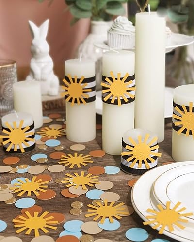 Confettis soleil Premier voyage autour du soleil Anniversaire Fille Décor Paillettes Baby Douche Table Décoration Thème Fête Doré Rose Blanc 1er Anniversaire Fournitures Bleu - Nail Gallerys