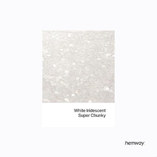 Paillettes biodégradables blanches irisées respectueuses de l'environnement À base de plantes bio super épaisses pour le visage le corps la résine 100g/3,5 oz - Nail Gallerys