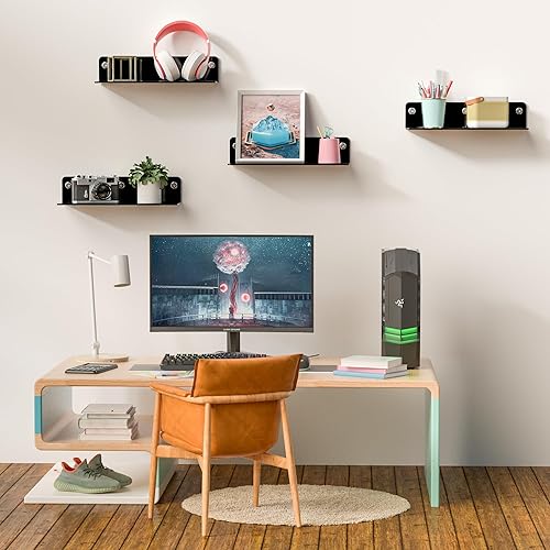 Sezanrpt Lot de 2 petites étagères murales en acrylique blanc de 20 cm pour décoration de salon, chambre à coucher, salle de bain, cuisine, salle à manger, magasin de marque - Nail Gallerys