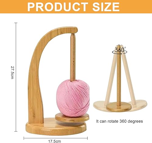 MeYuxg Dérouleur de laine, bigoudis en bois, porte-boules rotatif, roulement à billes en bois, cadeau pour les amateurs de fil de laine - Nail Gallerys