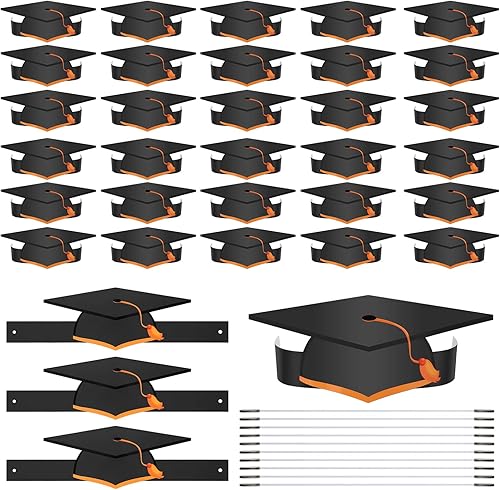 KINBOM 36pcs graduation réglable chapeau en papier pour les enfants, Étudiant couronne graduation cap, chapeau de graduation bandeau - Nail Gallerys