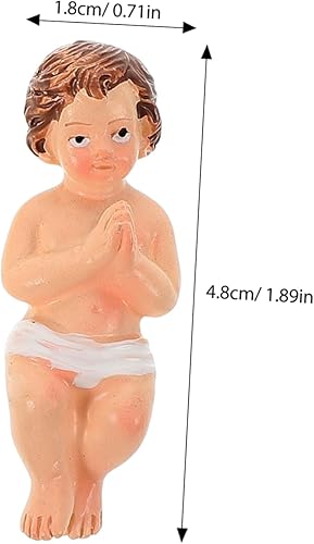 Garneck Lot De 5 Figurines en Résine Représentant Le Saint Enfant Petit Jésus dans Une Crèche Mini Jésus De Noël Accessoires De Jardin Féérique Poupée Bébé Jésus Beige - Nail Gallerys