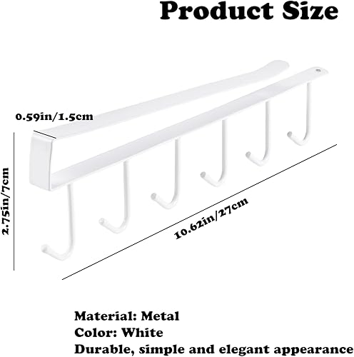 YoniYa Lot de 2 Porte Tasse Suspendu, Crochets de Rangement pour Tasses sans Perçage Organiseur de Stockage Crochet de Suspension Ustensiles de Cuisine sous Placard - Nail Gallerys