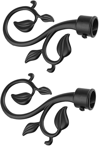 MagiDeal Paire Embout de Tringle à Rideau de Branche en Métal Décoration Tête pour Rideau de Fenêtre Maison 22mm, Noir - Nail Gallerys