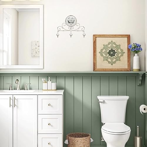 Biscottini porte manteau mural 30x25x6 cm | Patere porte manteau | Patere mural avec 5 crochets | Portemanteaux pour entrée - Nail Gallerys