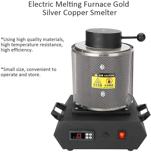 Four Fusion Électrique Four Fusion en Or, Four Fusion Numérique Automatique 1150 ℃, Four Fusion des Métaux, Capacité 1/2/3 Kg, Kit Four Coulée pour Raffinage l'or Et l'argent,Black-1KG - Nail Gallerys