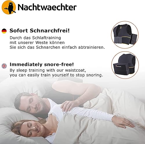 Nachtwaechter Ensemble Anti-ronflement, Gilet de Nuit, rallonge en Velcro, Sac de Voyage, Taille L/XL - Nail Gallerys