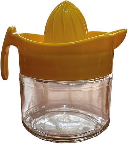 SIZAH Presse-agrumes avec récipient en verre, presse-agrumes, 300 ml, jaune - Nail Gallerys