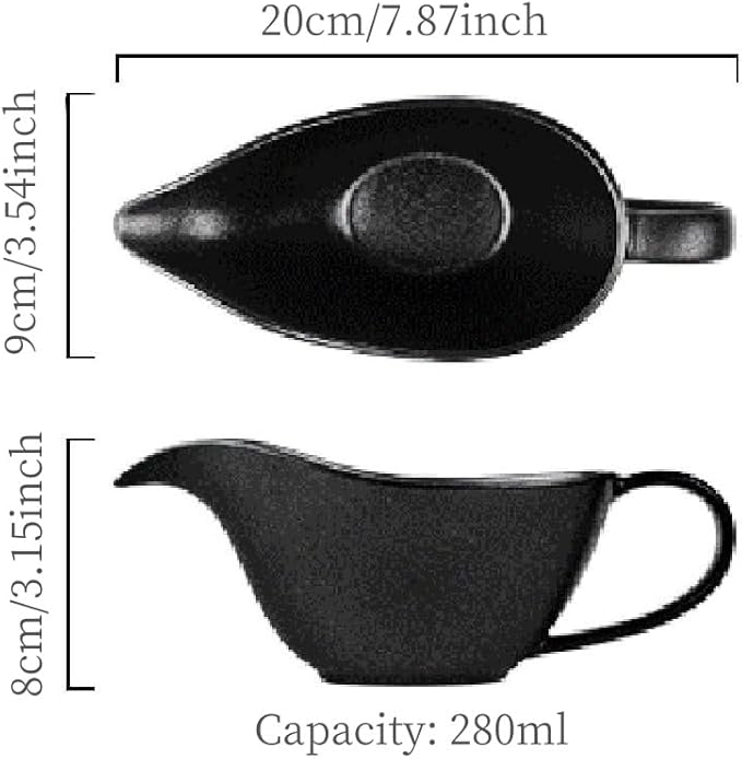 MIRUIKE Saucière en céramique noire 200 ml - Nail Gallerys