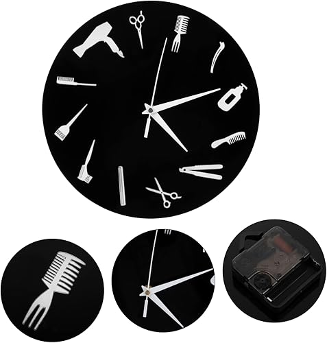 HOLIDYOYO Horloge Murale Décorative Ronde pour Salon De Coiffure Cadre en Acrylique - Nail Gallerys
