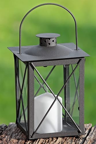 KUHEIGA Lanterne Farol avec Anse en Fer Marron Antique Hauteur : env. 20 cm - Nail Gallerys