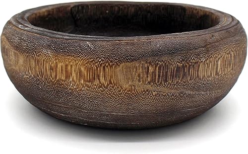 CVHOMEDECO. Primitifs Bol en bois massif fonctionnel et de collection Bol rond en bois sculpté à la main pour servir des noix, des snacks, des fruits ou des décorations d'appoint, 22,9 cm - Nail Gallerys