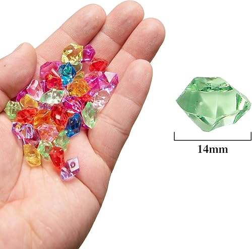 300 Pièces Gemmes Acrylique, Pierres Précieuses Enfants, Faux Diamants Acrylique Multicolore, Gemmes De Diamants Décoratifs Colorés Pour Décorer Des Fêtes, Des Aquariums, Des Bonsaïs, Vases, Etc - Nail Gallerys