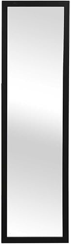 HOME DECO FACTORY, HD4252, Miroir sur Pied Noir Design Élégant et Pratique, Idéal pour Salon ou Chambre, Matériaux Durables, Parfait pour Votre Décoration Intérieure 124 cm, Plastique-PS, 122 cm - Nail Gallerys