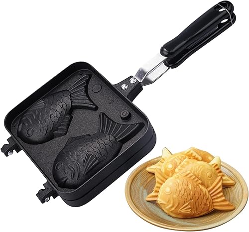 Taiyaki Moule à gaufres Japonais en Poisson pour Chocolat, Beurre d'arachi, crème Anglaise et pâte Haricots Rouges - Nail Gallerys