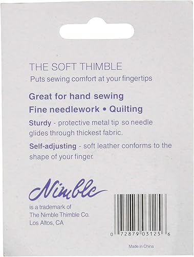 Nimble Thimble Thimble - Cuir avec Pointe en métal - Multicolore - 1,93 x 7,56 x 10,03 cm - Nail Gallerys