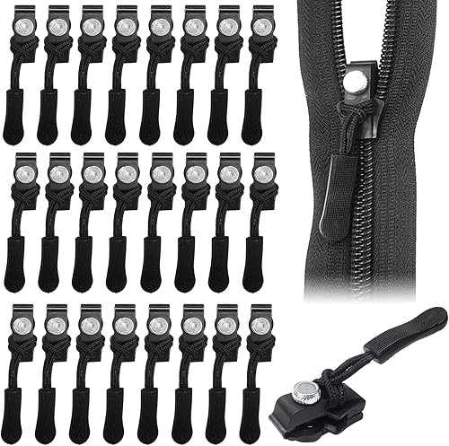 24 Pièces Curseur Fermeture Éclair Clipsable, Réparation Fermeture Éclair, Zip Fermeture Eclair Universel Remplacement, Détachables Solution Facile Zip Puller Cassées, Pour Vestes, Manteaux - Nail Gallerys
