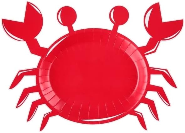 Santex mariage Paquet de 10 Assiettes Crabe Bord de Mer, Rouge - Nail Gallerys