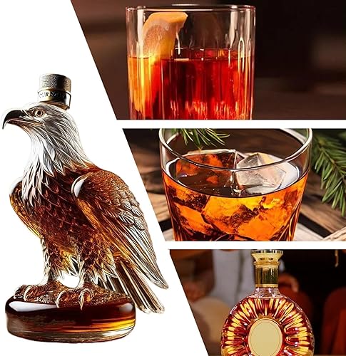 Gcroet Bouteille de Whisky d'aigle 1pc, carage de Whisky Forme Artistique et élégante 350 ML, Bouteille d'alcool en Verre Unique drôle pour Mari, Alcool Les Cadeaux.. - Nail Gallerys