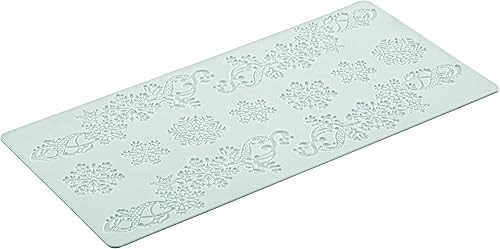 Silikomart 23.098.87.0069 Tricot Mat TRD18 Tapis à Dentelle Motif Flocons de Neige Silicone Blanc - Nail Gallerys