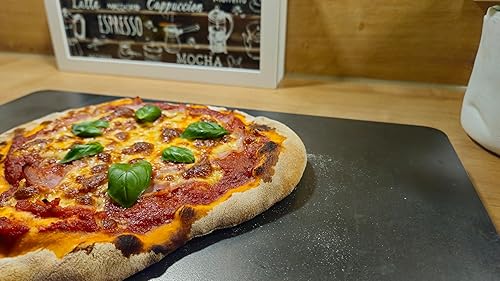 Fire World 40 x 30 cm - 8 mm d'épaisseur - Pour pizza et pain - Acier à pizza pour four et barbecue - Pierre à pizza en acier de qualité supérieure - Nail Gallerys