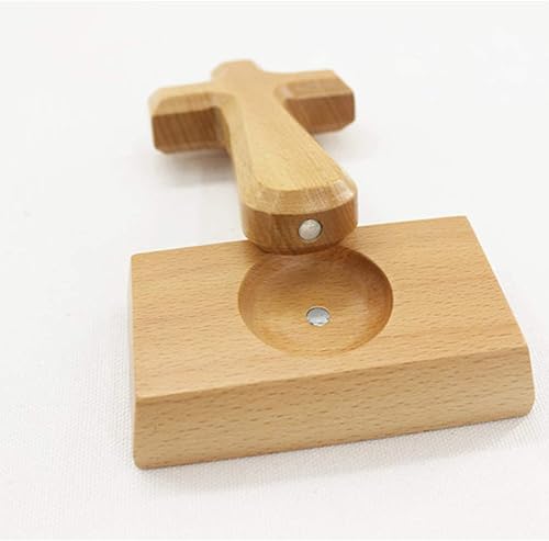 æ— Croix debout en bois, croix à main avec base magnétique, crucifix de prière, croix pour Christ, chapelle d'autel, religieuse - Nail Gallerys