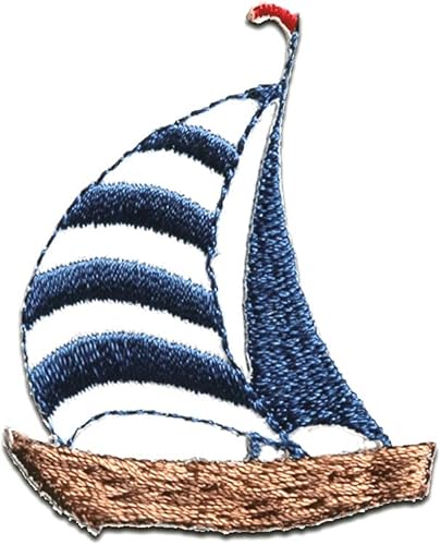 voilier navire bateau - Ecusson thermocollant patches appliques, Taille: 4,9 x 4,1 cm - Nail Gallerys