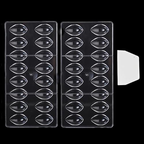 Binwat Lot de 2 moules à chocolat en polycarbonate avec grattoir en forme de goutte d'eau - Nail Gallerys