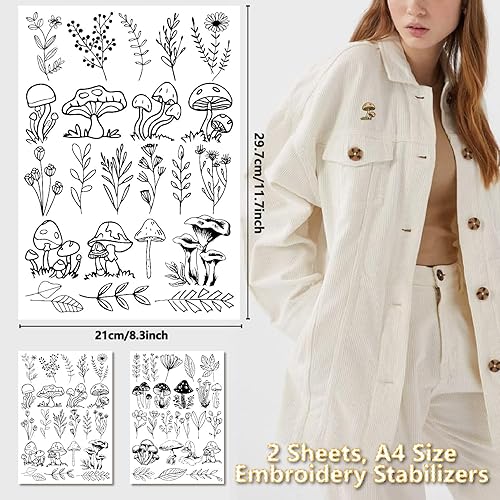 craspire Motifs de Broderie Hydrosolubles Transferts de Motifs d'oiseaux Papier de Broderie Lavable Broderies à Déchirer Stabilisateurs à Coller et à Coudre Coutures Faites à la Main pour Cadeaux Sac - Nail Gallerys