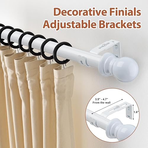 Tringle à rideaux d'angle extensible 150 à 460 cm de long, en forme de U, 25 mm, pour chambre à coucher, salon ou cuisine - Nail Gallerys