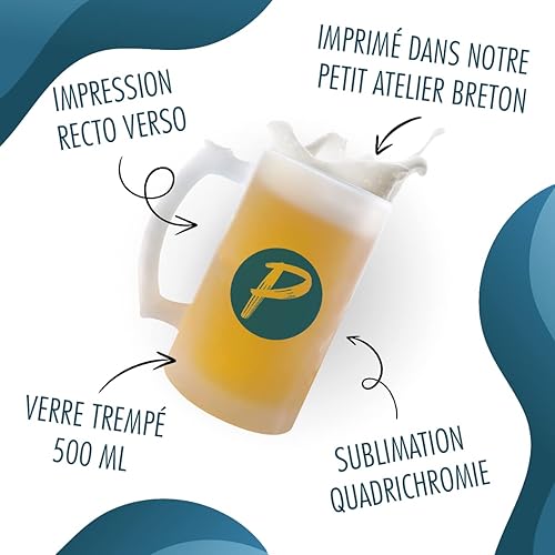 Chope de bière 35 ans : mon âge en pintes - cadeau idée anniversaire Fête des Pères Humour - Verre givré 470 ml avec poignée Alcool Pinte - Nail Gallerys