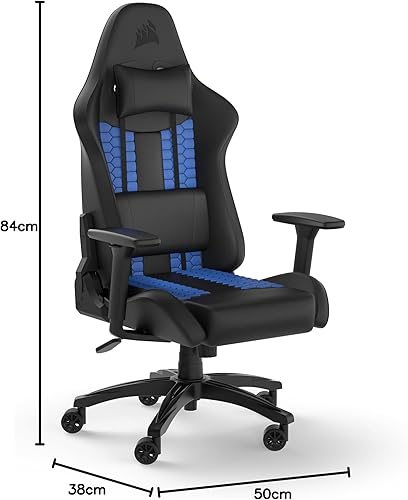 Corsair TC100 Chaise de Jeu, Noir et Bleu, Taille Unique - Nail Gallerys