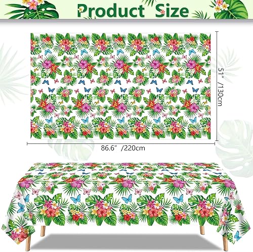 Nappe Tropicale Hawaiian Luau Nappes Floral Papillon Nappe Été Plage Piscine Enfants Anniversaire Nappe Accessoires 120 x 201 cm - Nail Gallerys