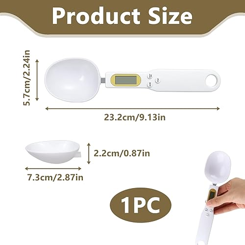 Cuillère Doseuse à Graduation 0,1g jusqu'à 500g, Balance à Cuillère Numérique, Cuillere Mesure Gramme, 4 Unités de Mesure, Idéale pour Cuisine, Poudres et Aliments, Design Ergonomique - Nail Gallerys