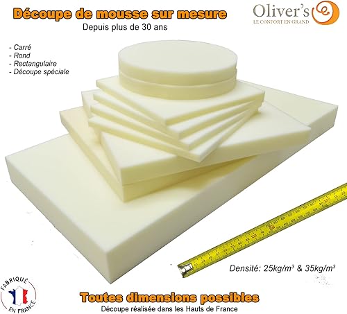 Plaque de mousse rectangulaire 120x60x5 cm - Fabriqué et découpé dans les Hauts de France (1, 120x60x5 cm) - Nail Gallerys