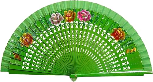 ZHENZQ Éventail de danse espagnol pour peinture à la main - Éventail pliable - Ouverture et fermeture en douceur - Éventail en bois - Nail Gallerys
