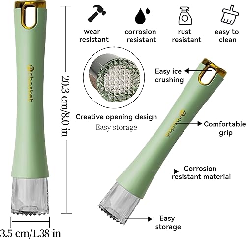 SilverChry Pilon Cocktail, Pilon Mojito, Pilon Cocktail de Bar, Tête de Clou en Acrylique + Conception de Trou de Suspension, Idéal pour La Préparation de Mojitos, Cocktails et Jus (Jaune) - Nail Gallerys