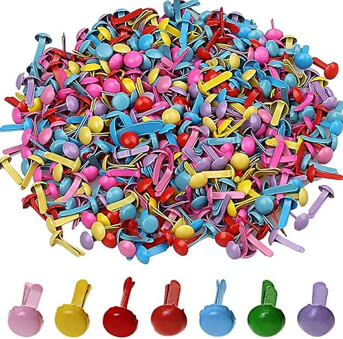 Wowot - Lot de 500 mini attaches parisiennes rondes pour les loisirs créatifs et le scrapbooking - Multicolores - Couleurs aléatoires - 5 mm - Nail Gallerys