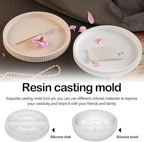 Moule En Silicone - 2 Pièces Grand Plateau Rond Pour Résine époxy, Bols, Assiettes Et Plateau à Fruits - Nail Gallerys