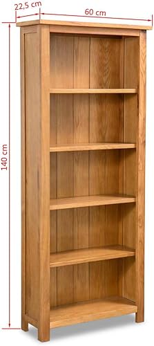 vidaXL Bibliothèque à 6 Etagères Rangement Armoire Livres Bois de Chêne Massif - Nail Gallerys