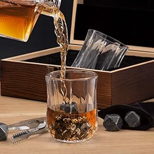 Maverton Ensemble de Pierres à whisky avec 2 verres dans la boîte personnalisée