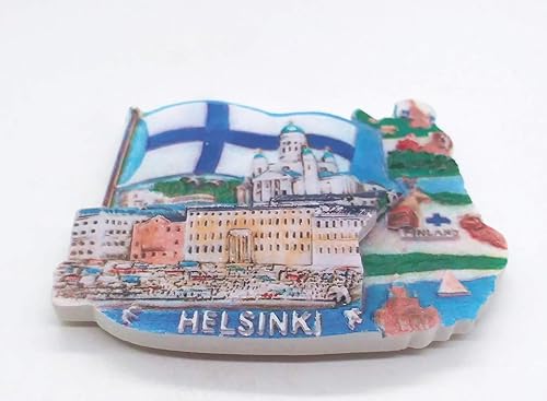 Helsinki Finland Aimant de réfrigérateur 3D souvenir de voyage collection cadeau décoration maison et cuisine autocollant magnétique Helsinki Finland Aimant de réfrigérateur - Nail Gallerys