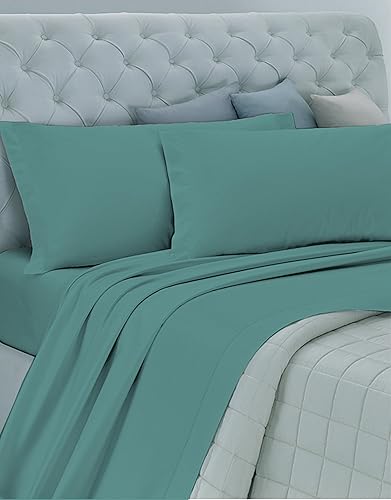 Parure de lit en Coton, 100% Coton, Respirante sans substances nocives, qualité certifiée Standard 100 par Oeko-TEX Confiance au Textile, 1 Place et demie, COL Vert, Designed in Italy - Nail Gallerys