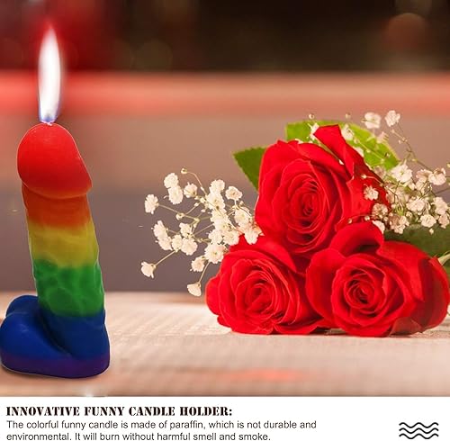 Kylewo Bougies drôles, Bougie drôle de pénis Dick de Simulation Bougie colorée drôle créative pour l'anniversaire de Noël - Nail Gallerys