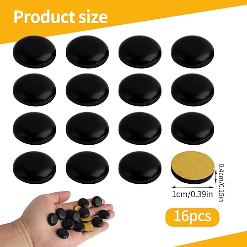 Kasoud Lot de 16 patins de meubles ronds autocollants en téflon pour petits appareils de cuisine, friteuses à air, machine à pain, cafetières (noir) - Nail Gallerys