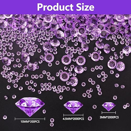 4200PCS Diamants Decoration de Table Violet Diamant Decoration Mariage Strass Acryliques Diamants en Acrylique pour Décoration Cristaux Acrylique Diamants pour Remplissage de Vase Diamants Décoratifs - Nail Gallerys