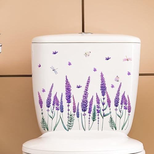 Winhappyhome Autocollant artistique pour fenêtre, porte en verre, armoire, maison, bureau, décoration murale, autocollant pour abattant de toilettes (lavande) - Nail Gallerys