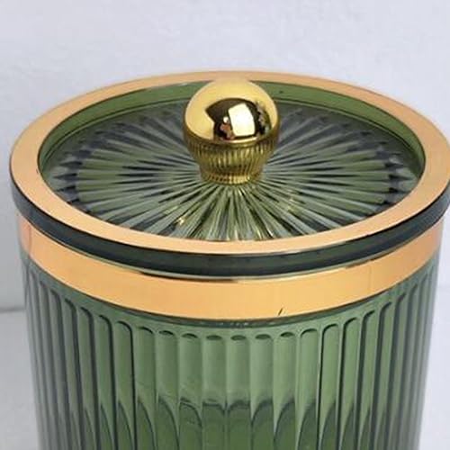 harayaa Support de tige de maquillage, pot organisateur de cosmétiques, boîte de rangement de coton-tige pour comptoir, commode, vanité de, Vert clair - Nail Gallerys