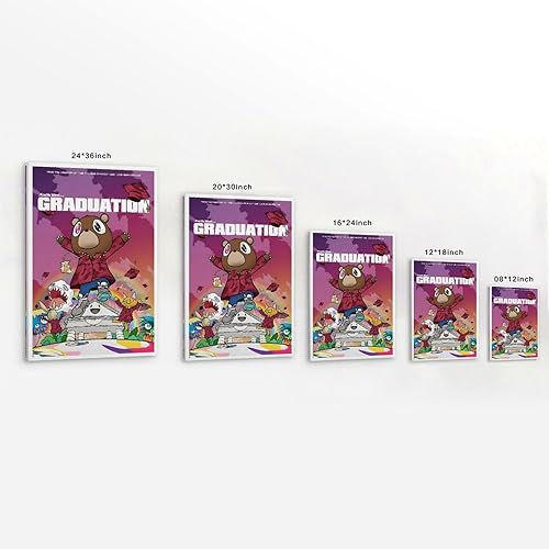 Kanye Poster West Graduation - Impression sur toile - Esthétique - Décoration murale moderne pour chambre à coucher, salon - 30 x 45 cm - Sans cadre - Nail Gallerys