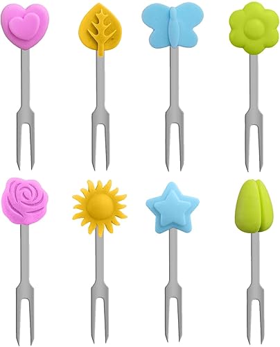 Lot De 6 Fourchettes à Fruits En Acier Inoxydable,Fourchettes à Salade Pour Enfants,Motif De Dessin Animé Mignon En Silicone Fourchette à Dessert,pour Fêtes,Pique-Nique,Maison, Restaurant - Nail Gallerys